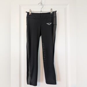 Tuffrider Girls Ventilated Equestrian Schooling Tight Blck/Charcoal Size Small